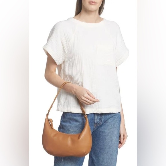 Madewell The Piazza Small Slouch Shoulder Bag in Timber Beam Brown Leather - Picture 1 of 12